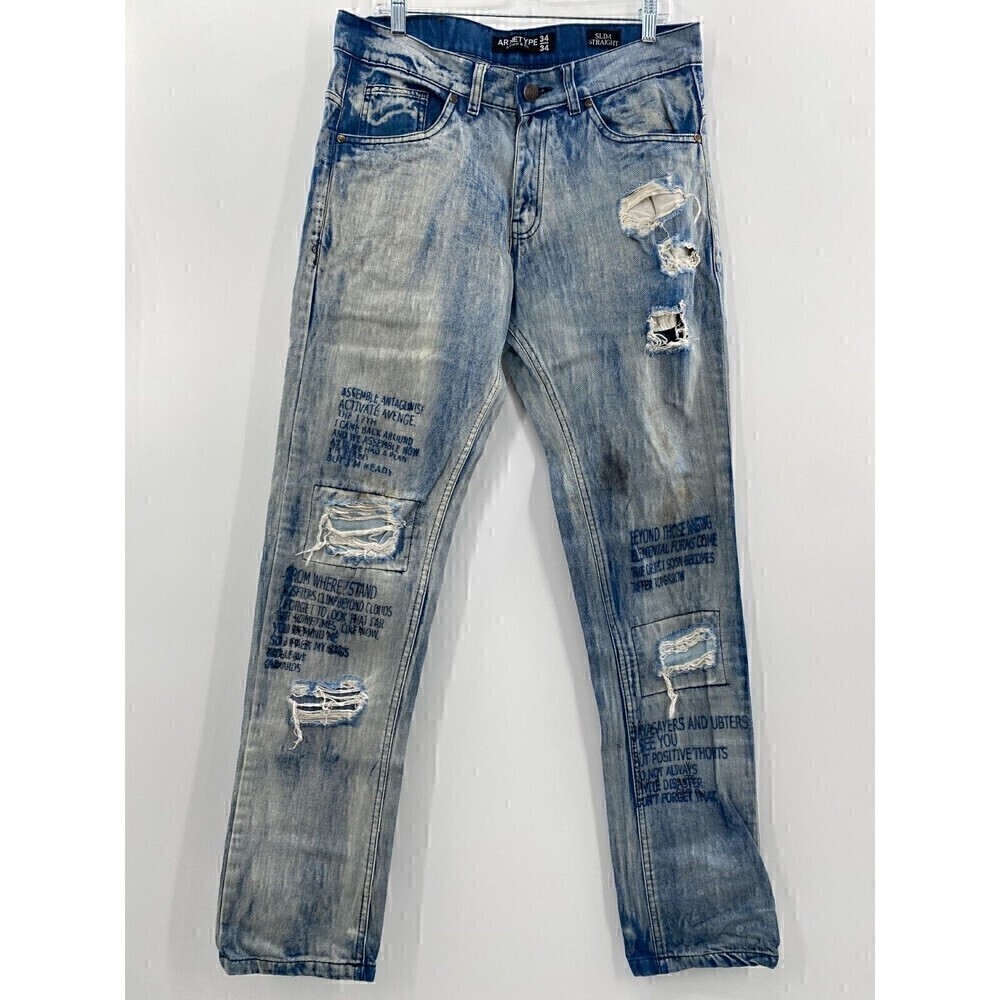 Arketype Apparel & Co. Distressed Blue Jeans Men Size 34/34